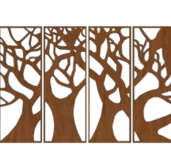 现代实木隔断su模型