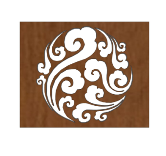 中式实木隔断su模型