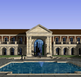 欧式酒店su模型