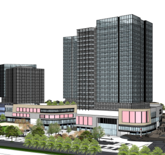 现代高层办公楼su模型