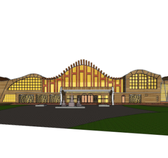 现代会所建筑su模型