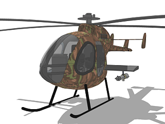 现代<em>军用</em>直升机su模型