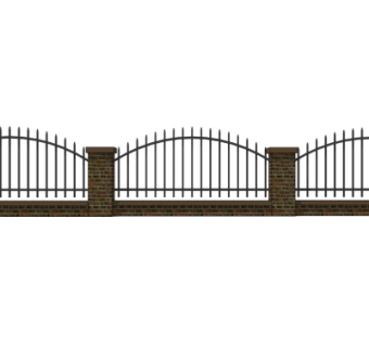 欧式围墙栏杆su模型