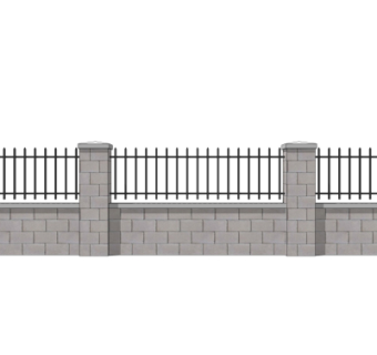 现代围墙栏杆su模型