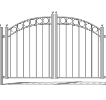 现代铁艺大门su模型