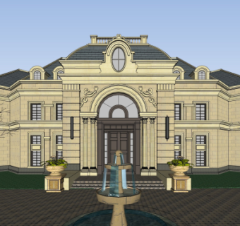 法式酒店su模型