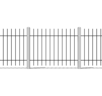 现代围墙栏杆su模型
