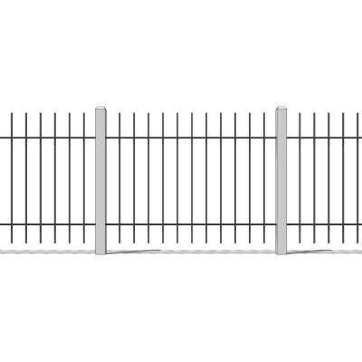 现代围墙栏杆su模型