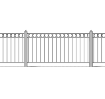 现代铁艺栏杆su模型