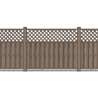 现代围墙栏杆su模型