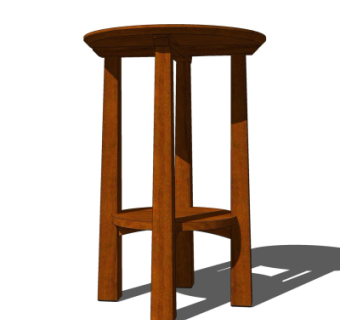 现代实木凳子su模型