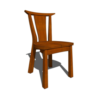 中式实木单椅su模型