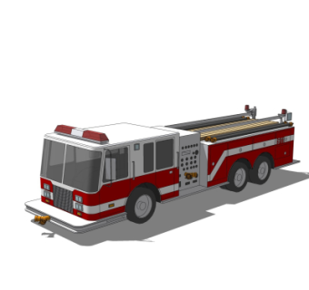 现代消防车su模型