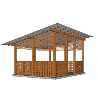 现代凉亭su模型