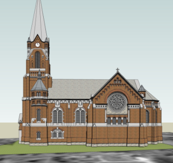 新古典主教座堂su模型