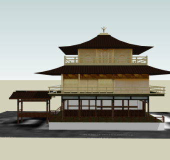 中式独栋住宅su模型