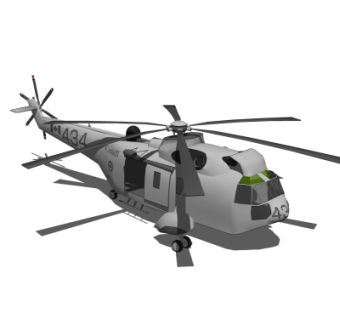现代直升机su模型