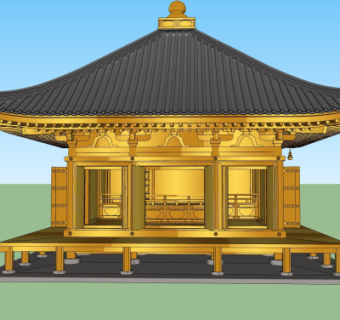 中式古建古庙su模型