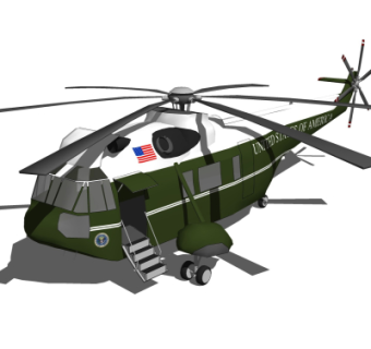 现代直升机su模型