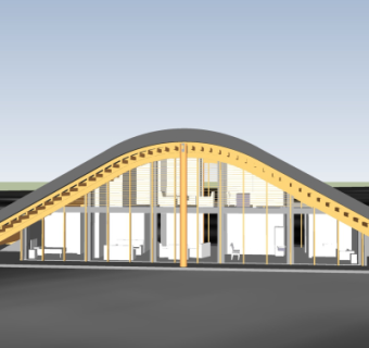 现代石拱桥免费su模型