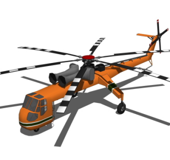 现代直升机su模型