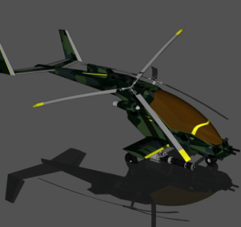 现代直升机su模型