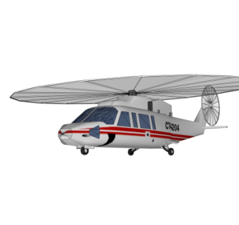 现代直升机su模型