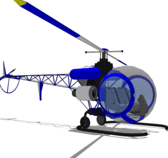 现代直升机su模型