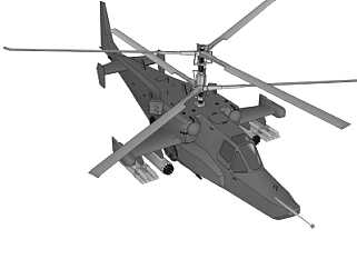 现代<em>军用</em>直升机su模型