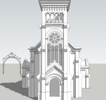 欧式主教座堂su模型