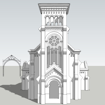 欧式主教座堂su模型