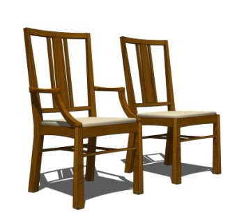 中式单椅su模型