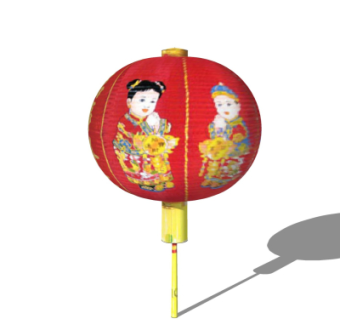 中式灯笼装饰灯su模型