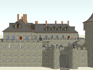 欧式城堡住宅su模型