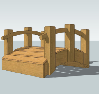 现代木桥su模型