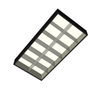 现代办公栅格灯su模型