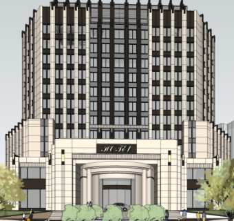 新中式酒店su模型