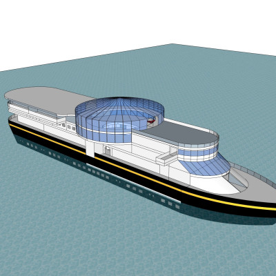 现代游轮su模型