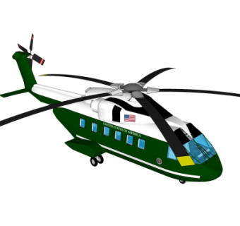 现代直升机su模型