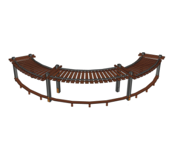 现代公园长凳su模型