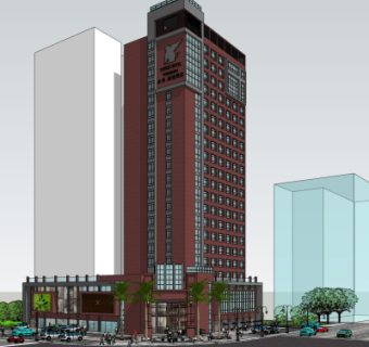 现代沿街商业建筑su模型