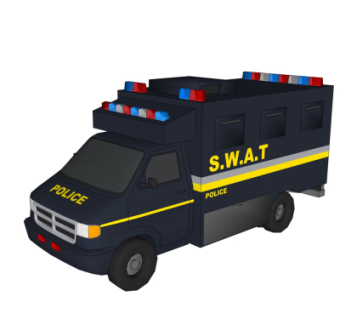 现代警车su模型