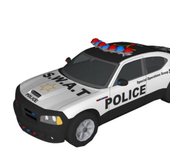 现代警车su模型