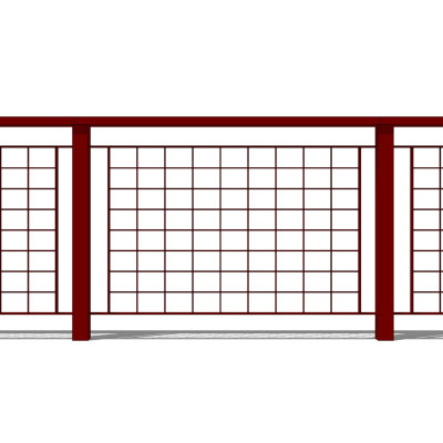 现代铁艺栏杆su模型