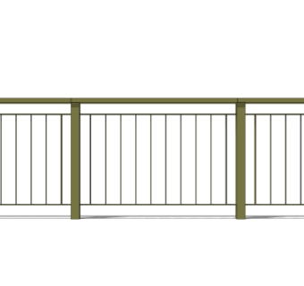 现代铁艺栏杆su模型