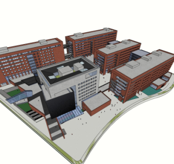 现代教学楼su模型