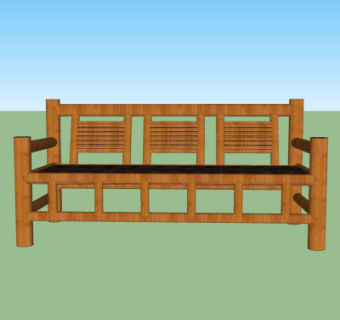 现代实木休闲椅su模型