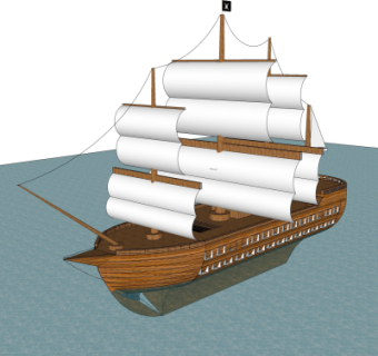 现代帆船su模型