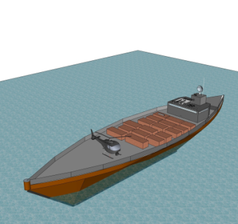 现代货轮su模型