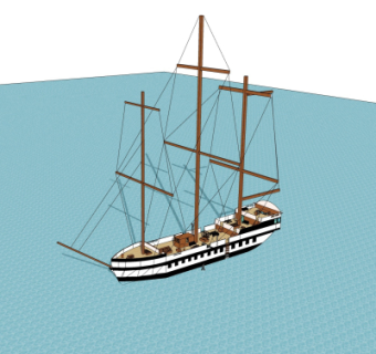 现代帆船su模型